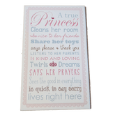 C&F Wooden A True Princess Quote Plaque